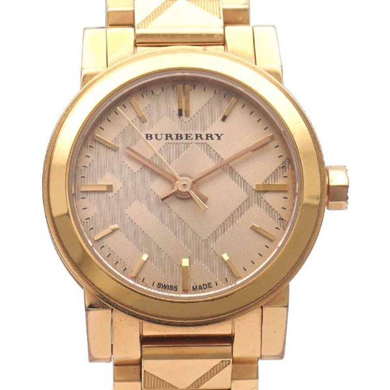 中古ab 使用感小 Burberry バーバリー チェック柄 クオーツ レディース 腕時計 Bu9235 ピンクゴールド 20222086 通販 Lineポイント最大0 5 Get Lineショッピング