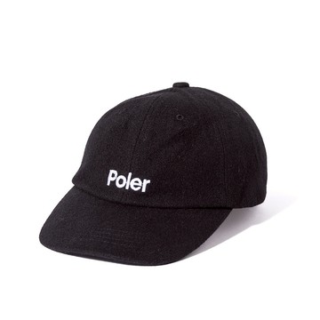 POLER WOOL EMB BASEBALL CAP 羊毛EMB棒球帽 / 黑色