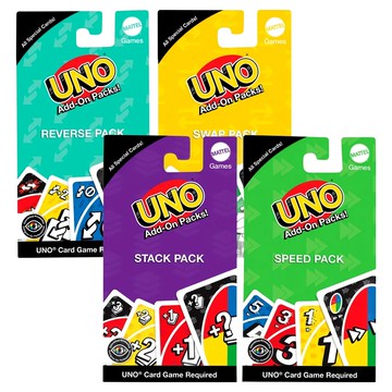 美國 UNO 遊戲卡擴充包  1套  一般款 薄荷綠 + 黃色 + 紫色 + 綠色