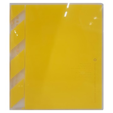 KYOKUTO B5 26孔薄型半透明彩色資料夾 防刮設計 表面條紋可防止刮傷  粉黃色  1個