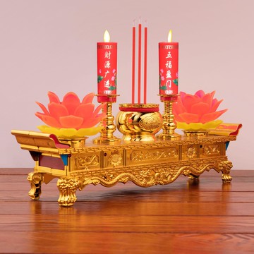 LED電子蠟燭燈供佛燈旋轉蓮花燈財神燈長明燈佛香爐一體香燭家用【雲木雜貨】