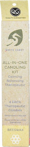 White Egret Personal Care All In One Candling Kit Beeswax 4 Candles