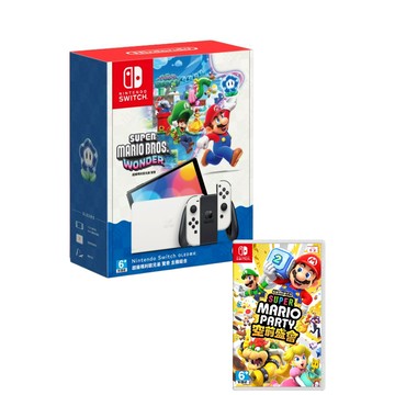 Nintendo Switch 超級瑪利歐兄弟 驚奇 主機同捆組 (OLED版)+超級瑪利歐派對 空前盛會 中文版
