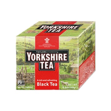 Taylors 英國Yorkshire-約克夏茶紅牌紅茶包80入/盒(戶外露營野餐泡茶,品牌,雨林聯盟及女王皇家認證)
