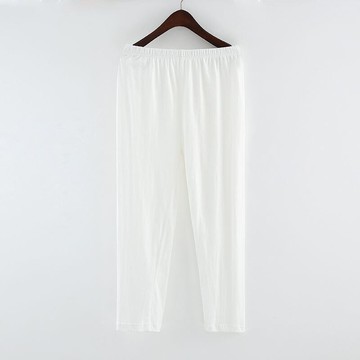睡褲女士長褲棉質薄款夏天休閑寬松直筒大碼棉質練運動高腰家居褲