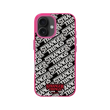 iPhone 16 Clear 粉漾桃 - Stranger Things - 黑白 LOGO 款