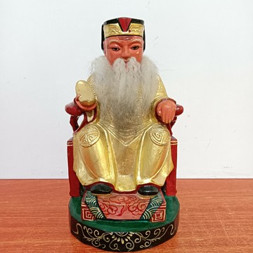 木雕福德正神，土地公，高18公分