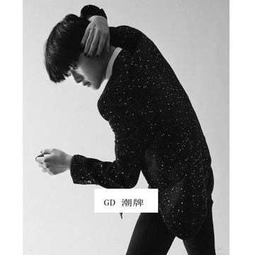 GD 潮牌 黑色羊毛滿天星亮片西褲 SLP風格黑色滿天星修身長褲