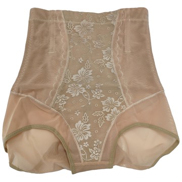 織花網紗塑身高腰收腹內褲  XL  膚色