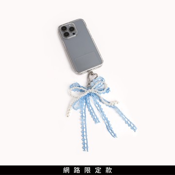 SO NICE 蕾絲珍珠蝴蝶結手機吊飾