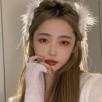 秋冬超仙白色羽毛發夾時尚百搭網紅日系可愛古風漢服頭飾婚紗攝影