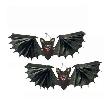 MODACore 摩達客 - ★萬聖節派對佈置裝飾★展翅大黑蝙蝠吊飾掛飾兩入組-黑色