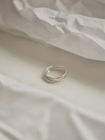 不規則三圈戒指 SV925/14KGF