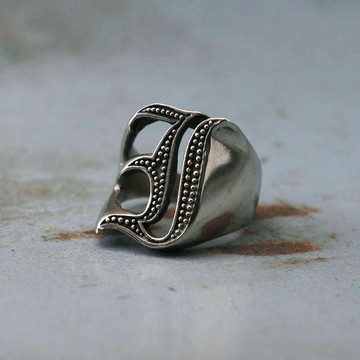 字母戒指英文銀色肉刻字戒指