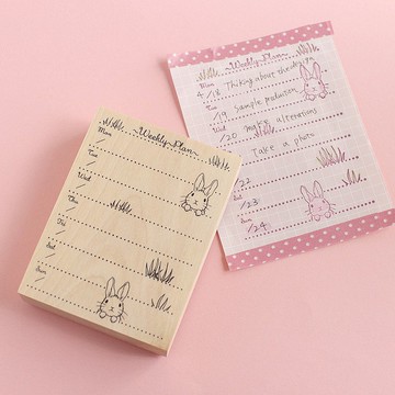 【週間】印章 兔子 手帳便利貼 兔子印章 簡約可愛 動物 風格 安排行程