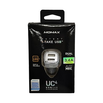 MOMAX 1 TAKE 雙USB車充 3.4A  UC4  黑色