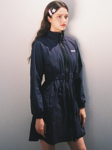 Front Zip-Up Dress [Navy]
