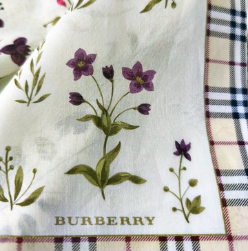 Burberry 復古手帕花卉格紋邊框 19.5 x 19.5 英寸