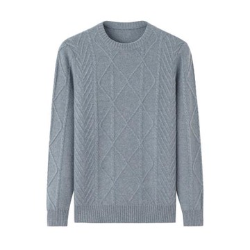 絨爵純羊絨衫男士秋冬新款加厚保暖絞麻花打底衫毛衫毛衣男E1000