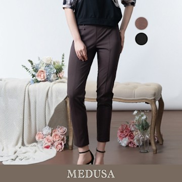 現貨【MEDUSA 曼度莎】質感雙排釦壓線修身西裝褲 - 2色（M-XL）｜女長褲 修身長褲 西裝長褲