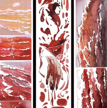 海域 (紅) うみ 水彩 塩顏繪畫 PET 和紙膠帶 10米卷 台灣製