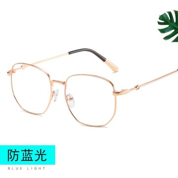 新款瑾言nini防藍光方形大框金屬眼鏡架框近視眼鏡男女平光鏡