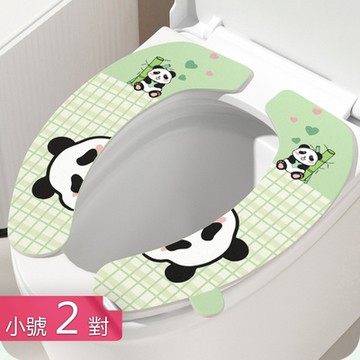 【荷生活】可裁切防水卡通圖案馬桶墊 柔軟親膚自帶提手衛生馬桶貼墊-小號2對組