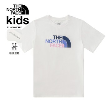 The North Face北面兒童白色吸濕排汗短袖T恤｜8DCQFN4