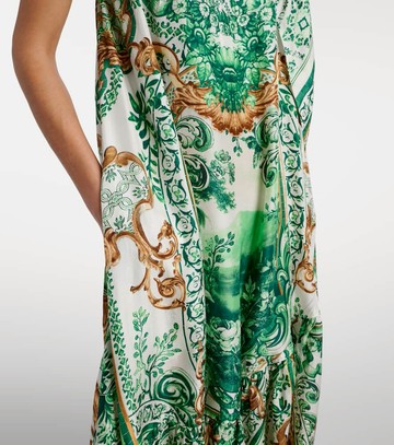 Camilla Printed one-shoulder silk maxi dress