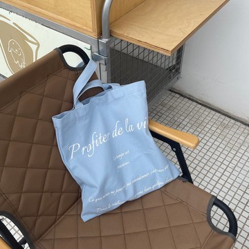 法式帆布包單肩包手提袋休閒雙面印花