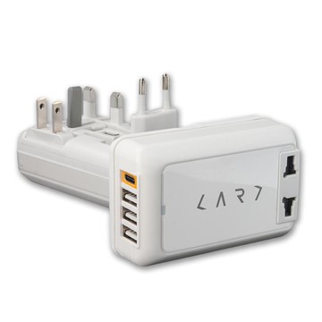 Type-C 旅用萬國轉接頭多Port充電器 - 白色 白色