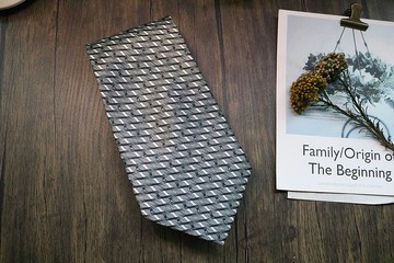 灰色调网纹真丝领带商务绅士礼盒装