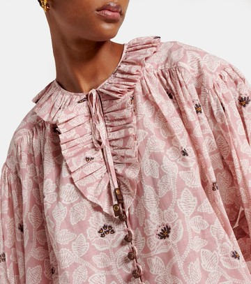 Zimmermann Ottie ruffled floral cotton top