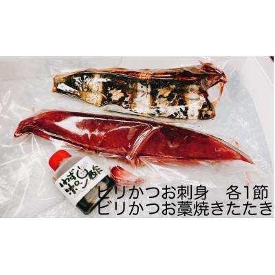 ふるさと納税 南国市 釣れたてその日に発送!ビリかつお刺身・わら焼きタタキ 各250g×1節(醤油・ニンニク・タレ付き)