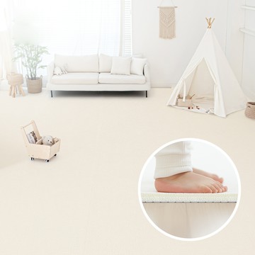 Licoco NON PVC 自行鋪設捲墊  300 x 110 x 1.5 cm  亞麻象牙白