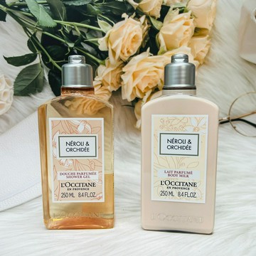 法國 L'OCCITANE 歐舒丹 身體沐浴滋潤系列～橙花&蘭花 沐浴膠/身體乳 250ml｜全店$199免運