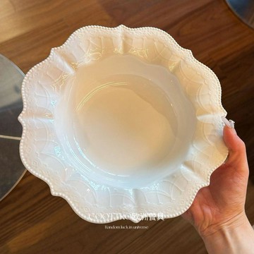 【蜜糖の家居】臺灣出貨法式歐式夢幻浮雕華爾茲輕奢花邊皇家草帽沙拉西餐盤意麪擺盤高級