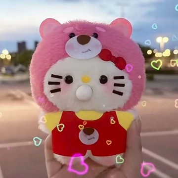 Kitty吊飾🎀 吐泡泡丑魚卡通毛絨鑰匙扣創意玩偶書包掛件送女生生日禮物娃娃 包包掛件 包包吊飾 可愛吊飾 書包吊飾