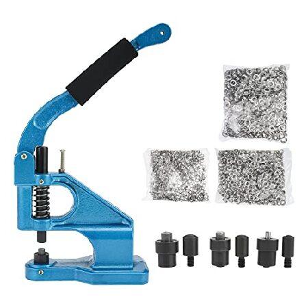 KUNTEC Hand Press Grommet Machine Dies (#0#2#4) Heavy Duty Eyelet Grommet Machine Punch Tool Kit with 1500 Pcs Grommets