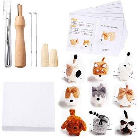 10 Pieces Needle Felting Kit for Beginner Starter with Instructions Doll Making Manual Felting Foam Mat and DIY Needle Felting Supplies for Children's