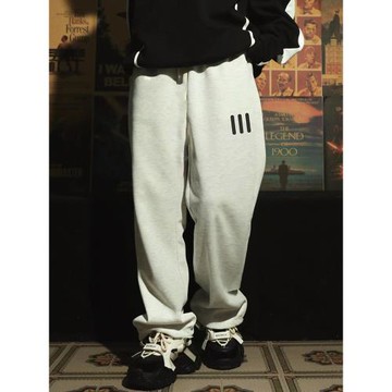 (免運)FOG MIKI ESSENTIALS三條杠美式潮加絨衛褲寬松直筒長褲子男秋冬
