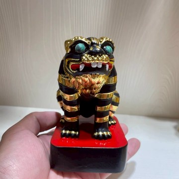 [祥瑞閣]新款檜木木雕彩繪貼金虎爺擺件 虎爺將軍 下壇元帥 金虎爺 黑虎將軍 財神爺 招財 鎮宅 保平安 木雕神像