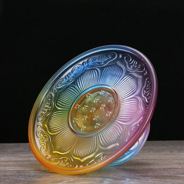 琉璃果盤供果盤貢品八吉祥蓮花供盤供奉觀音財神果碟供碟 雙11全館免運