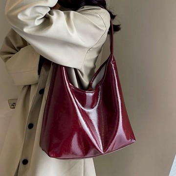 Velpro｜優雅百搭復古質感單肩包 托特包 腋下包 酒紅色（3colors）