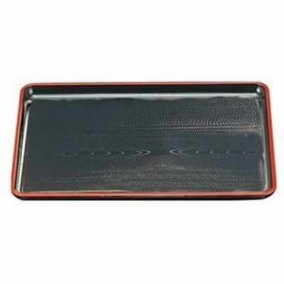ds-2253953 尺2 新木目会席盆/トレー 【黒天朱SL】 360mm×260mm×20mm 日本製 〔和食 レストラン 居酒屋 店舗 お店〕【代引不可】 (ds2253953)