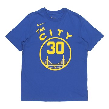 Men's Nike NBA Basketball Sports Printing Short Sleeve Golden State Warriors Curry 30 Blue T-Shirt
