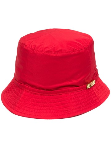 Moschino - logo-plaque bucket hat - women - Polyester - One Size - Red