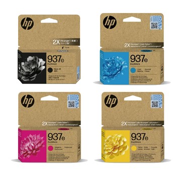 【四色組】HP 937e 4S6W9NA 黑+ 4S6W6NA 藍+ 4S6W7NA 紅+ 4S6W8NA 黃 原廠墨水匣 適用9120/9730