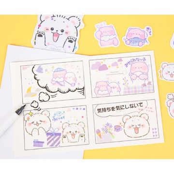 🍋檸檬青🍋清倉現貨可愛熊系列卡通異形貼紙5款40枚入手帳裝飾素材