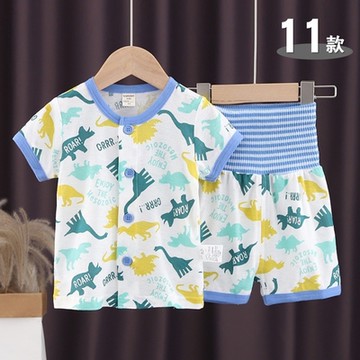 滿印透氣竹節棉護肚套裝 居家服 護肚褲 睡衣 套裝 男童 女童 中性款 中童 兒童 童裝【BB8729】